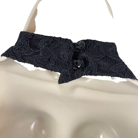Liz Claiborne Halter Vintage Square Neck Lace Midi Formal Dress Whimsigoth 6 P - Picture 13 of 15